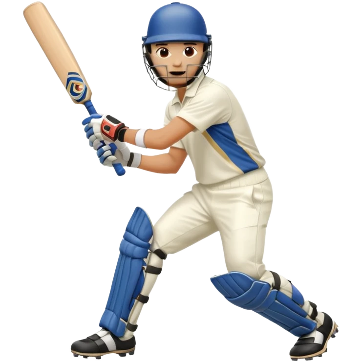 Right handed cricketer playing a front foot shot emoji