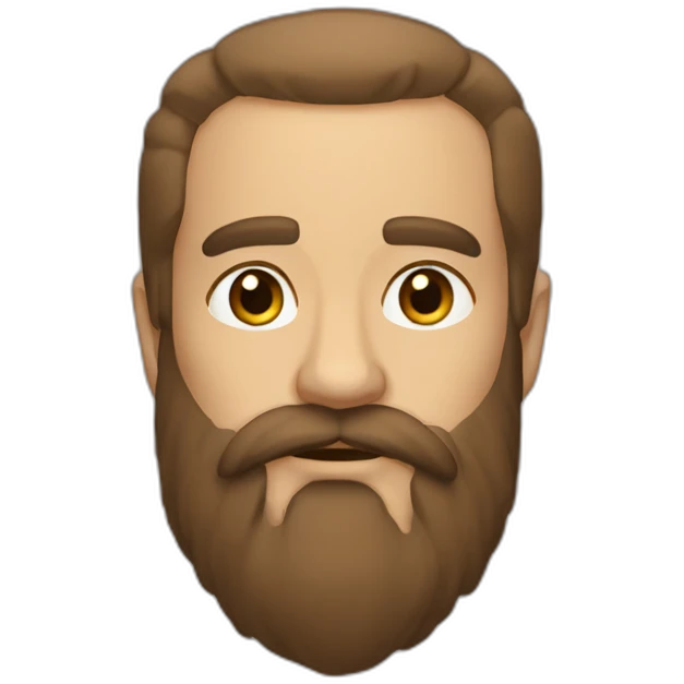 barbu brun blanc emoji