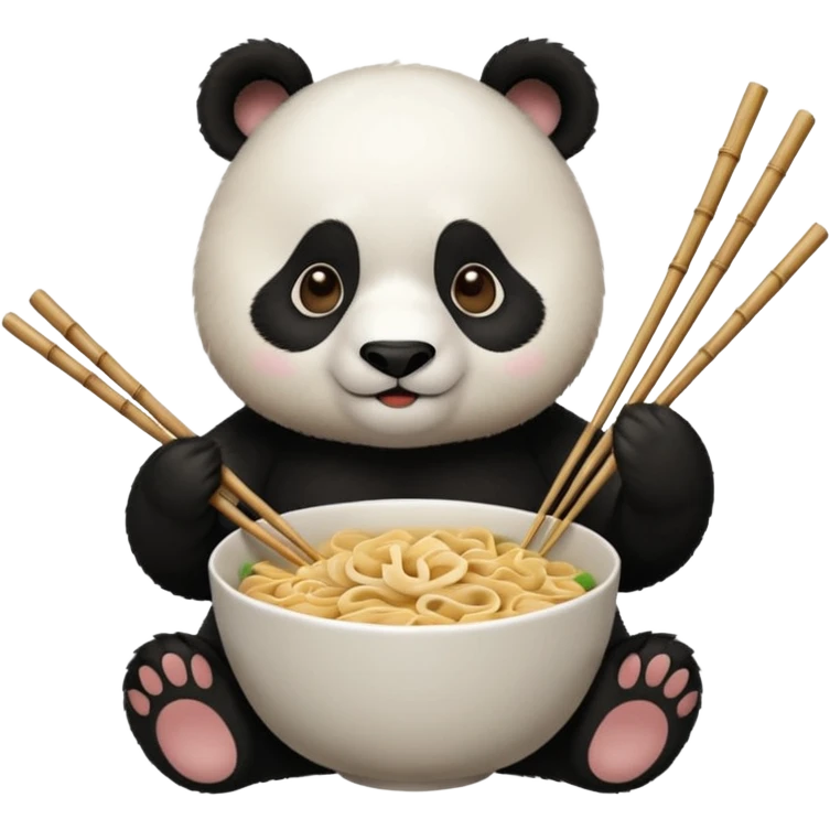 panda eating noodle emoji