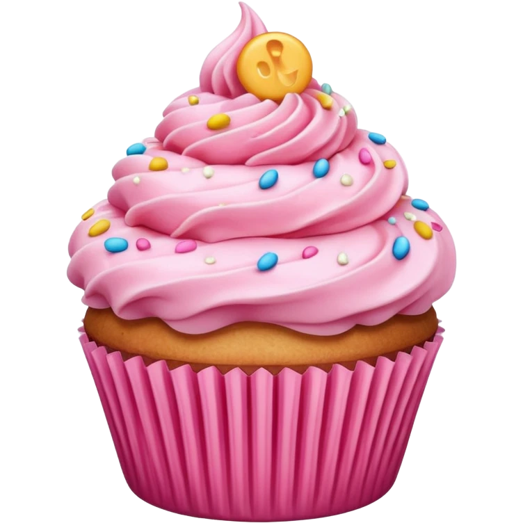 Cupcake with pink icing emoji