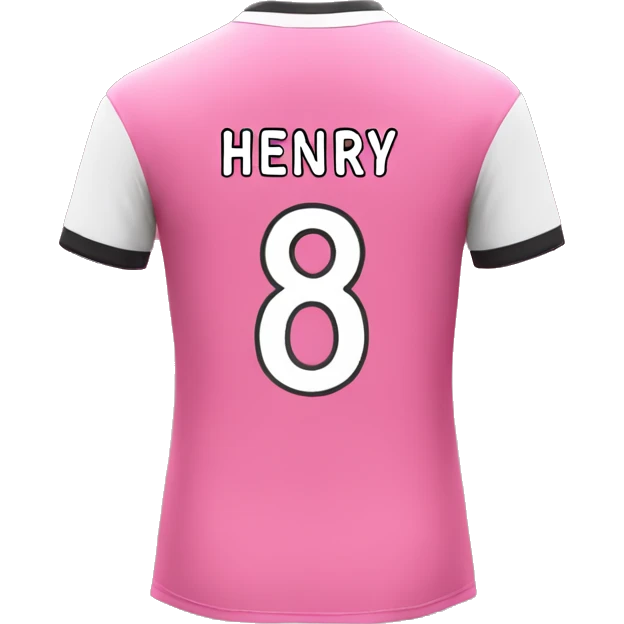 Pink soccer Jersey with number 8 on the back and The name Henry emoji