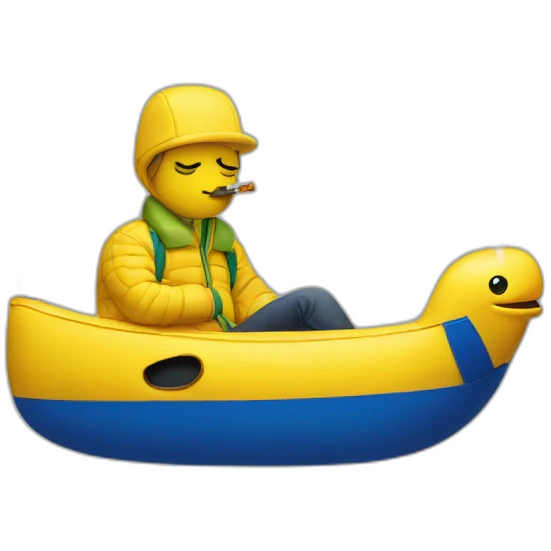 smoker with lacoste yellow puffer emoji