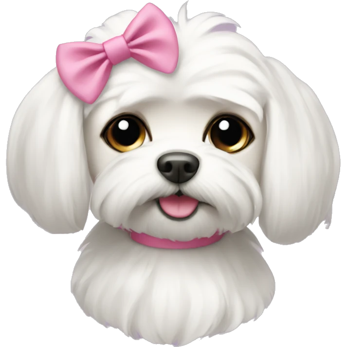 white maltese with pink bow emoji