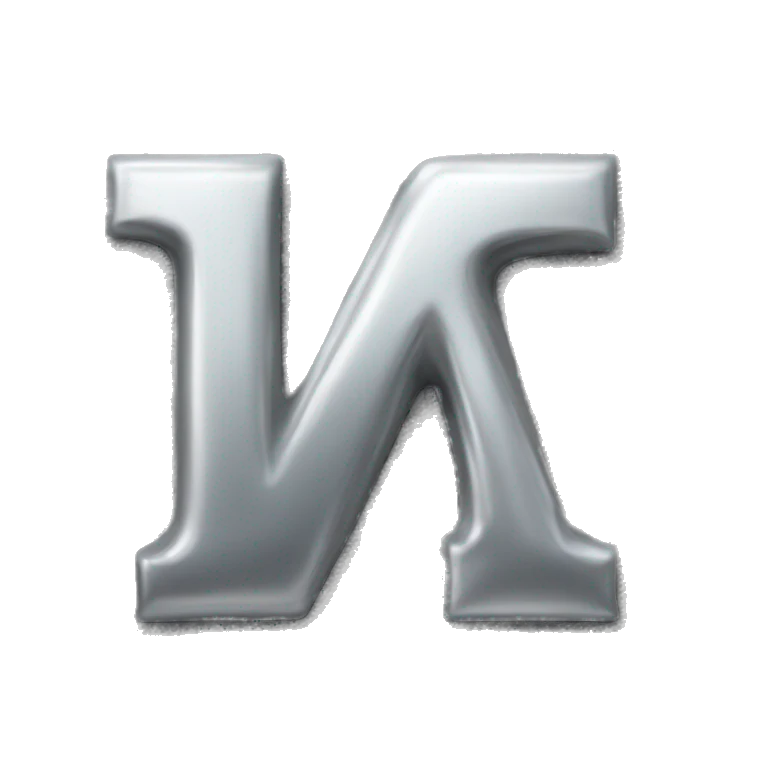 Realistic silver-metallic letter A, isolated.  emoji