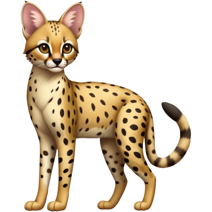 Serval-Genet-Ocelot-Cheetah-hybrid, full body emoji