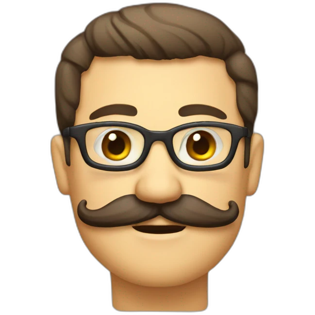 Bonnhome avec une moustache rectangle emoji