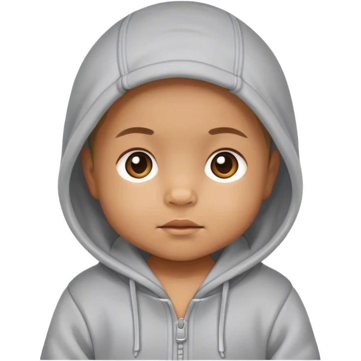 Baby wearing a hoodie emoji