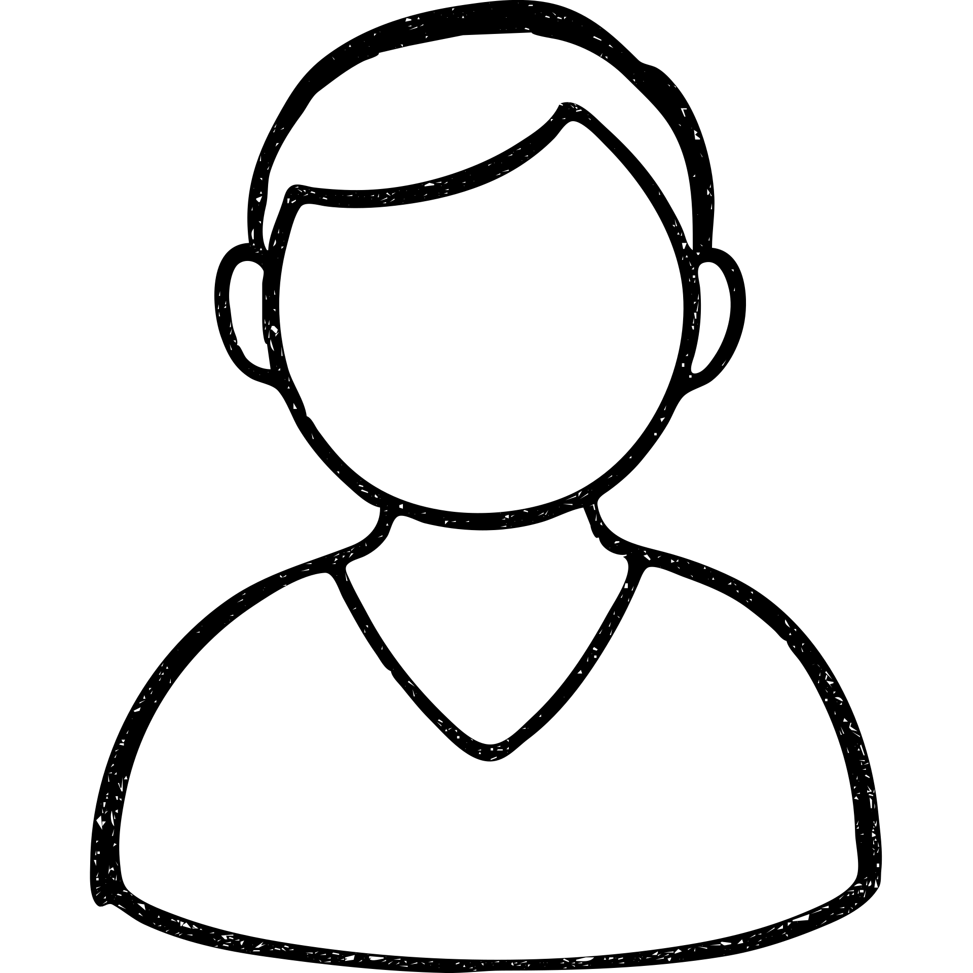 hand-drawn outlined icon of a client or customer, sketchy lines emoji
