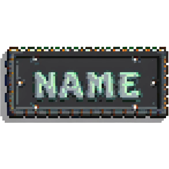 nameplate with the word 'Name' emoji