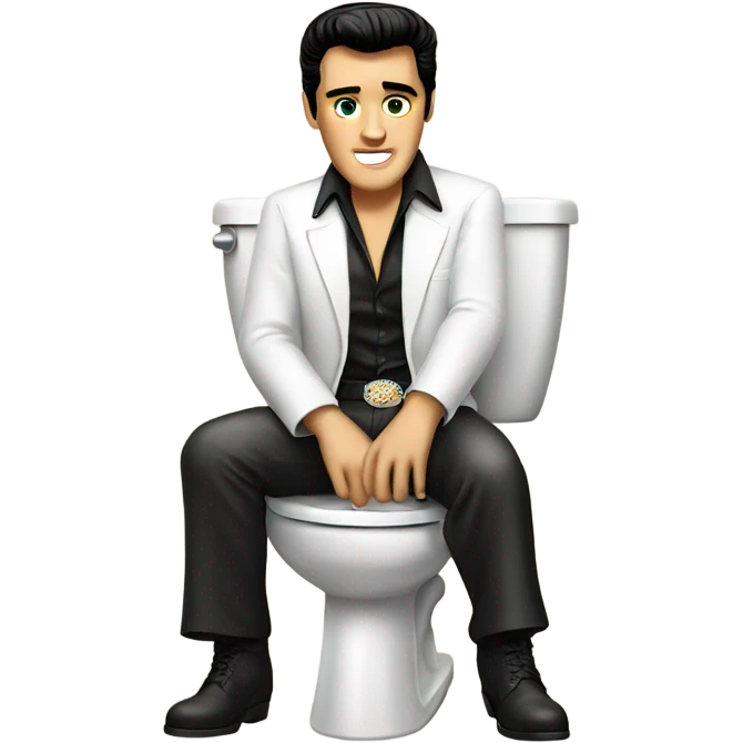 Elvis sitting on the toilet emoji