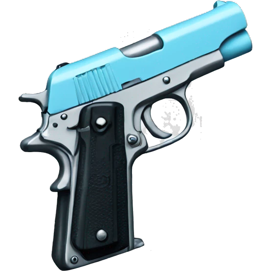 baby blue pistol with a black ribbon emoji