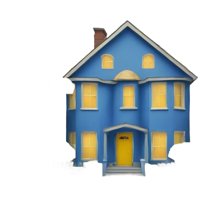Blue house with yellow door emoji