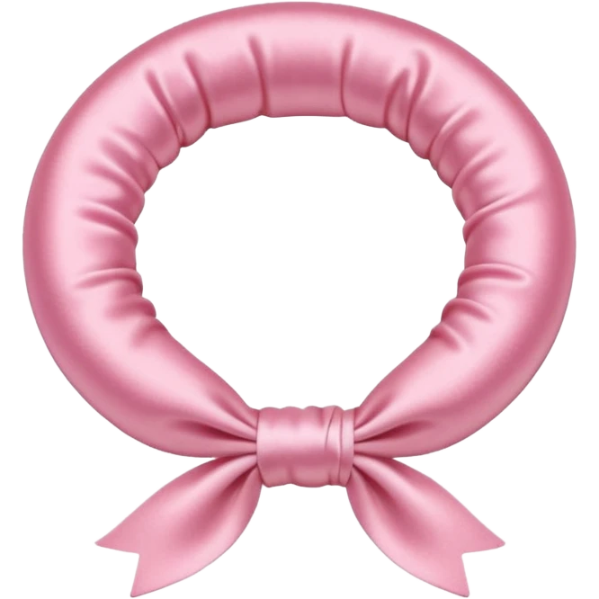 pastel pink satin hair tie emoji