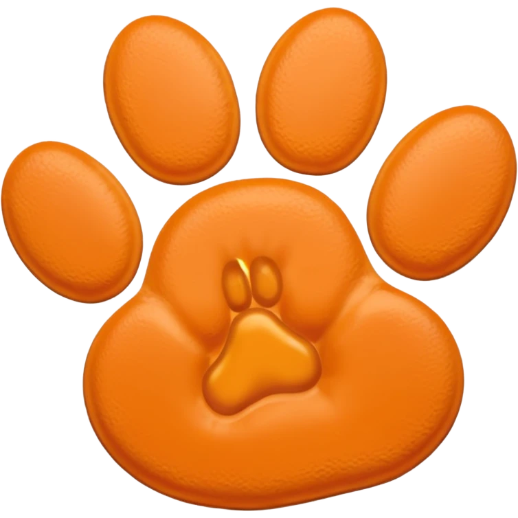 a pale pastel orange pawprint emoji
