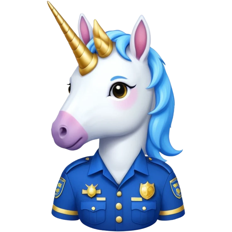 unicorn wearing a police uniform emoji