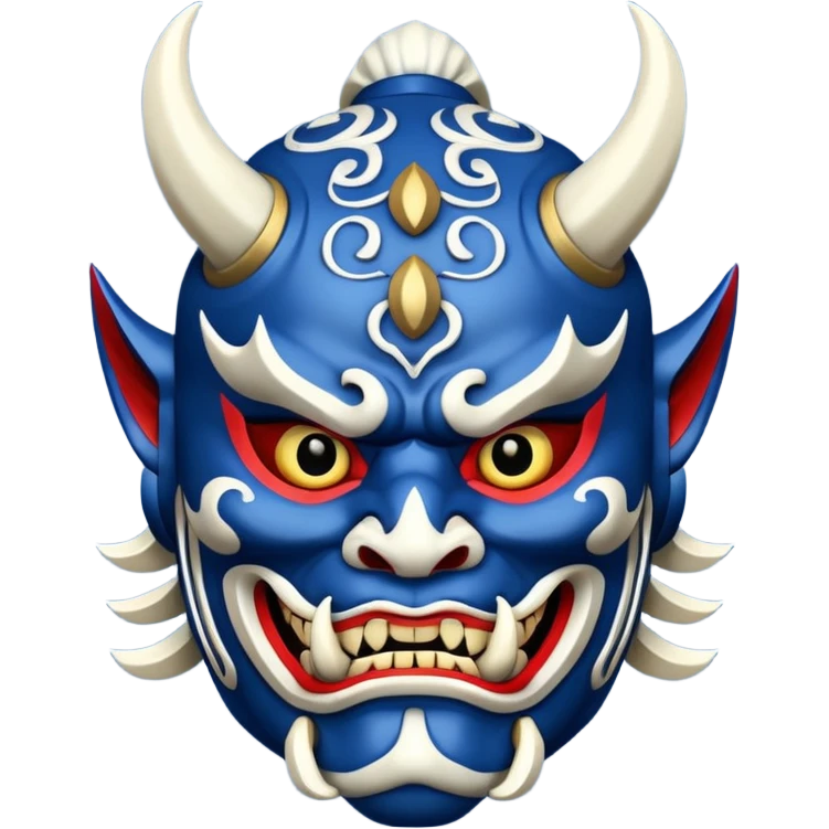 blue samurai oni mask emoji