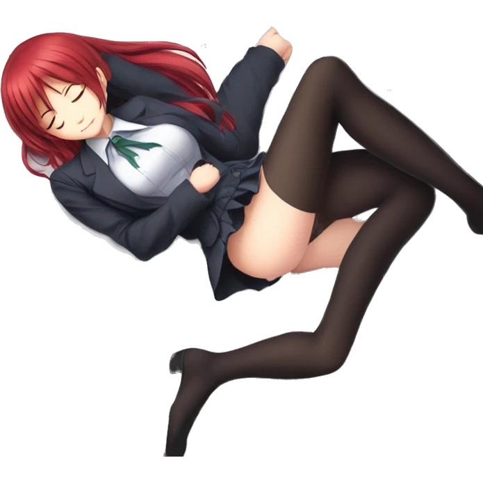 full body short skirt tights sleeping Rias Gremory anime style art emoji