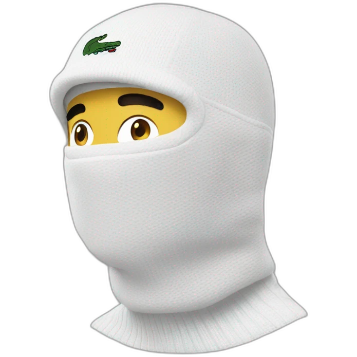 white boy lacoste balaclava with lacoste emoji