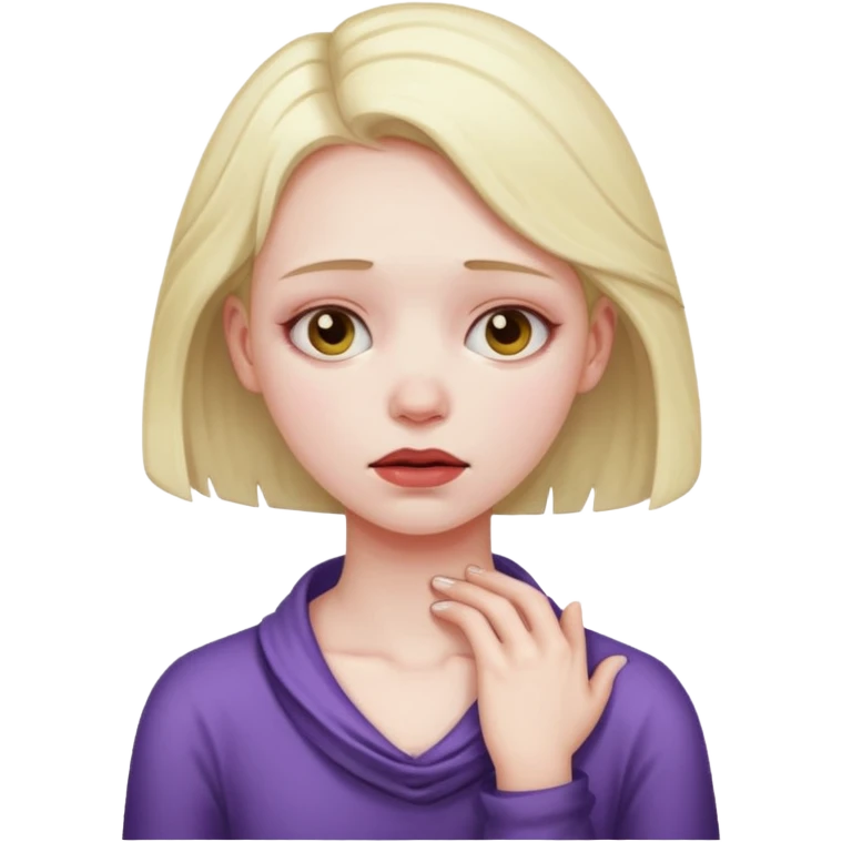 girl holding neck dying emoji
