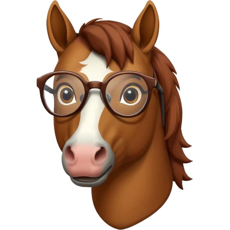 retro horses with glasses emoji