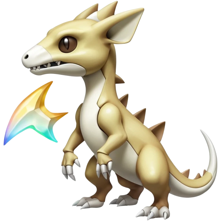 Shiny Excessive Detailed Mysterious Cubone-Marowak-Pokémon-Fakémon-hybrid-creature (full body) emoji