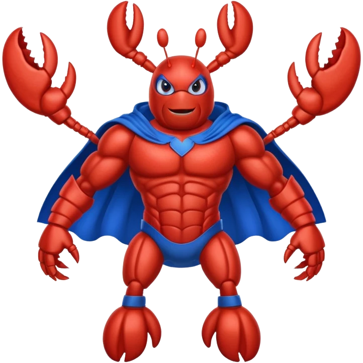a lobster dressed as a superhero 🦞 emoji