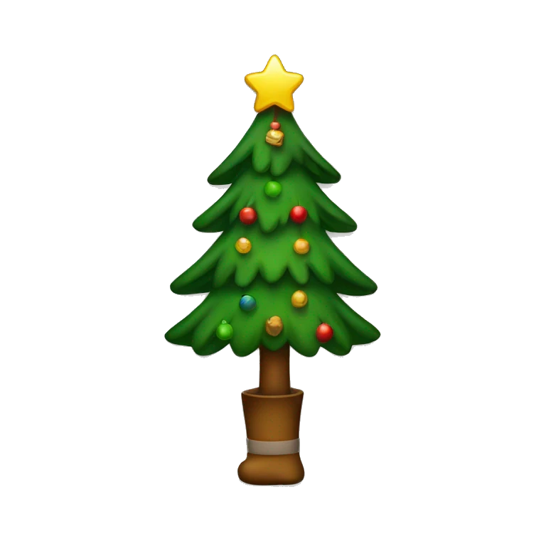 A christmas tree with lederhosen emoji