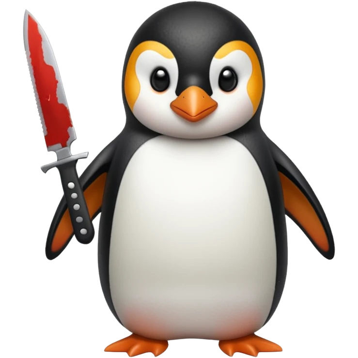 Pinguin with bloody knife emoji