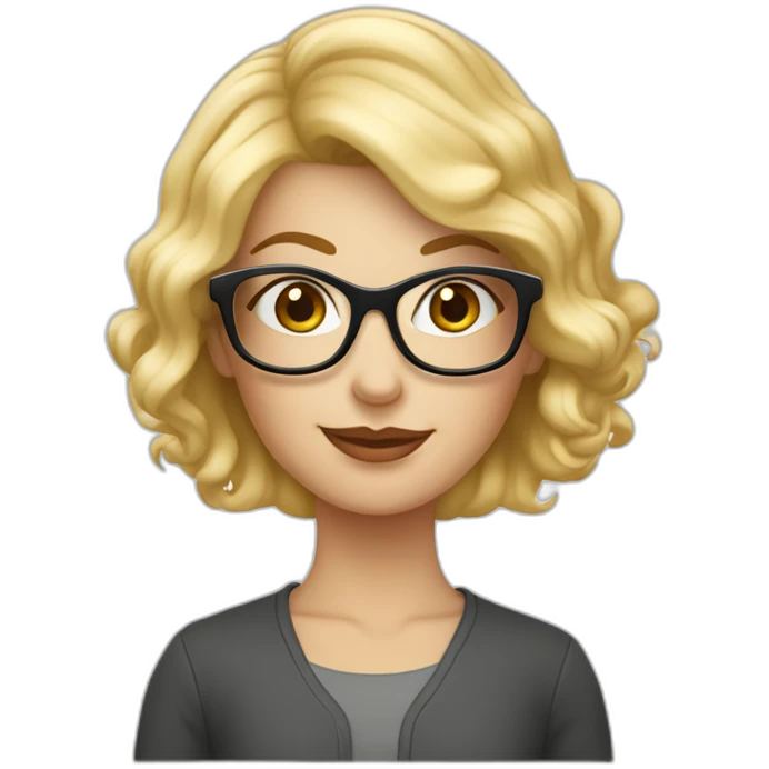 Grand-mére blonde permanente avec lunettes et per emoji