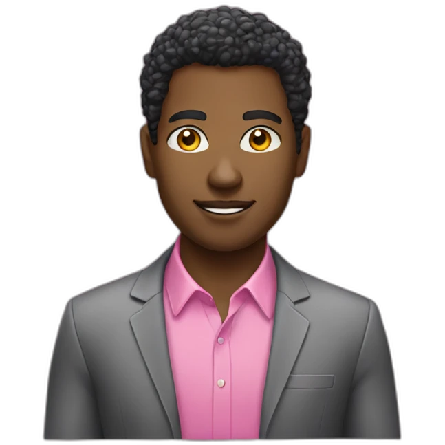 afroamerican ejecutive with pink shirt emoji