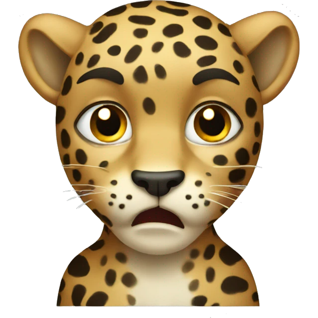 Crying leopard emoji