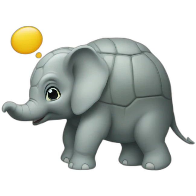 Tortue sur un éléphant emoji