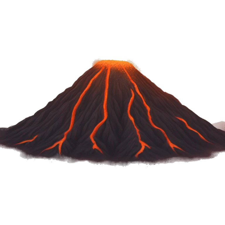 awakened volcano, ashes, fire, relief emoji