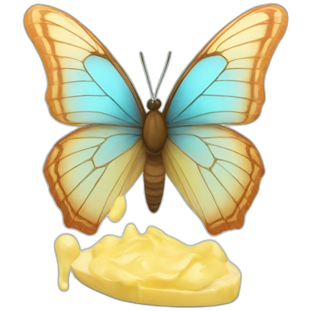 Butterfly made by butter emoji