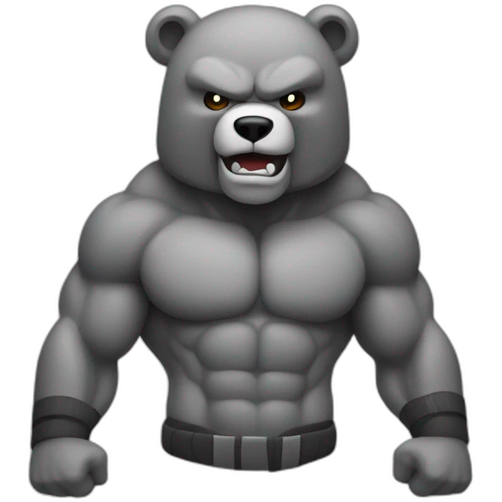 muscle grey ninja bear emoji