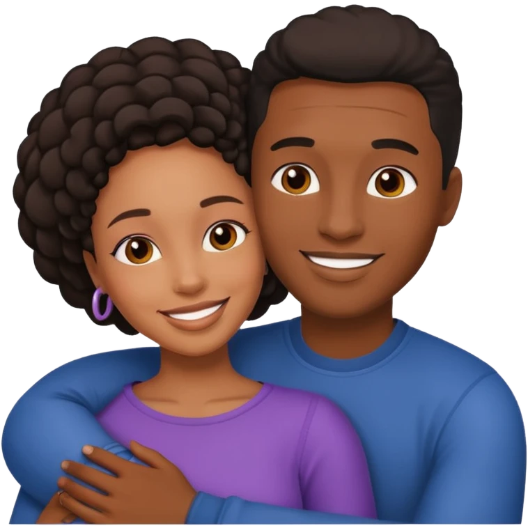 romantic and smiling black couple emoji