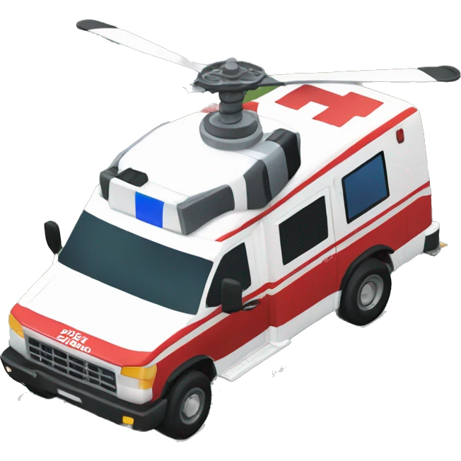 helicopter landing on an ambulance  emoji