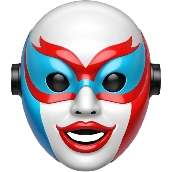Please generate a multicolored mask with speaker as mouth. emoji