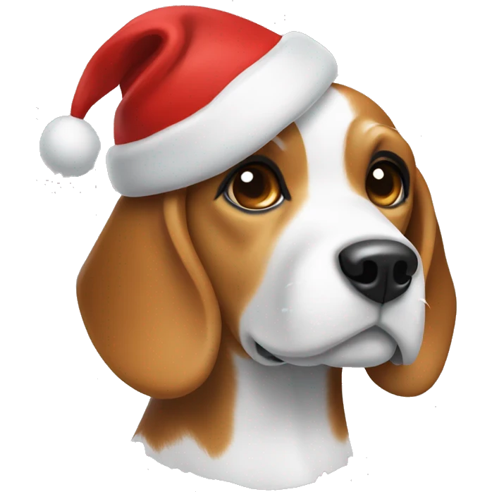 A beagle with Christmas hat  emoji