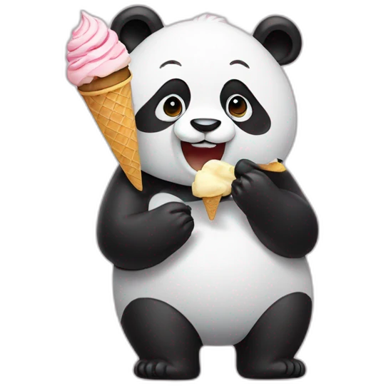 Panda eating ice cream emoji