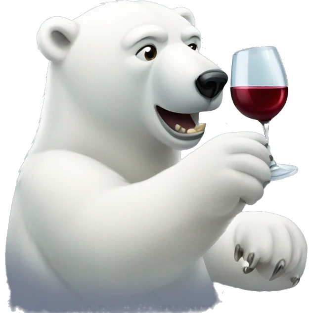 Polar bear drinking wine  emoji