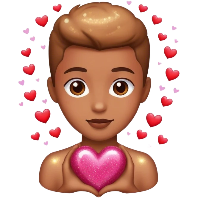 Is in love with a heart and glitter emoji