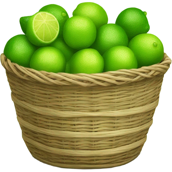 A basket filled with limes emoji