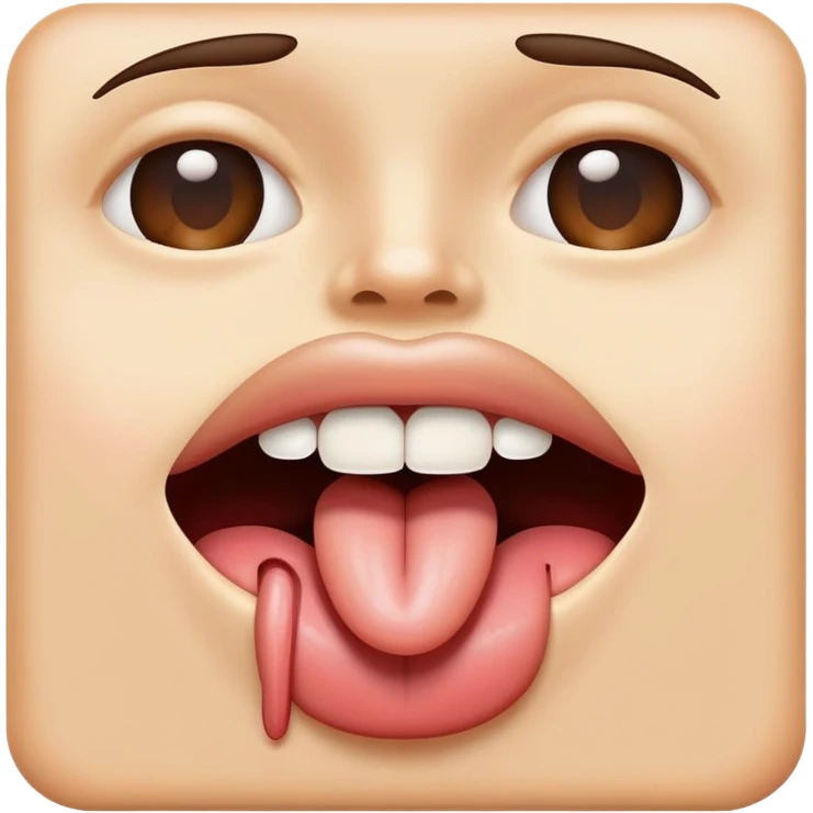 Tongue flipped up over top lip emoji