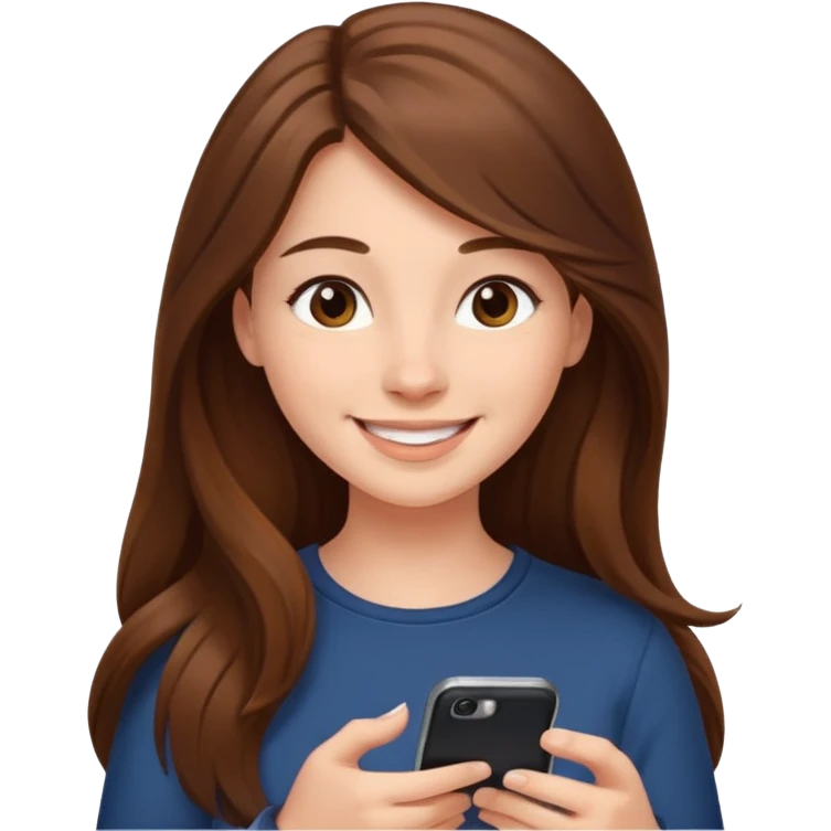 young woman scrolling on her phone @emoji emoji