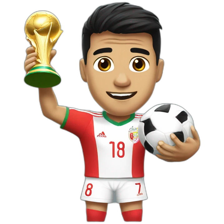 Alexis Sánchez con una copa del mundo emoji