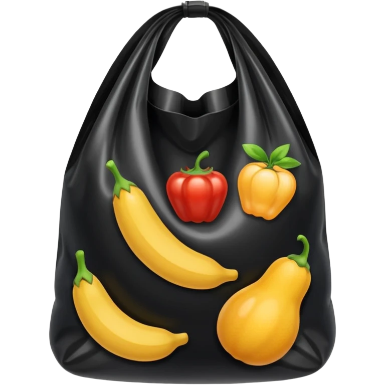 Black bag plastic meal emoji