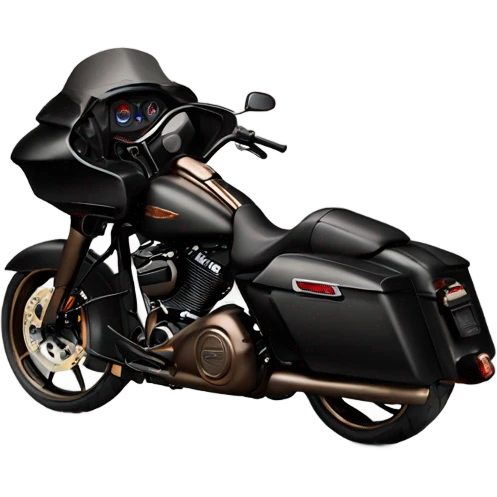 Black Harley Road glide with bronze wheels emoji