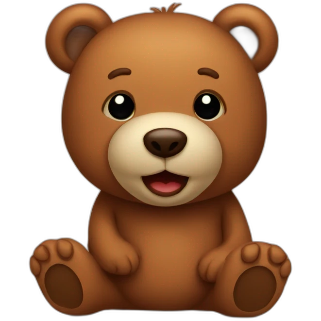 Brown teddy bear happy  emoji
