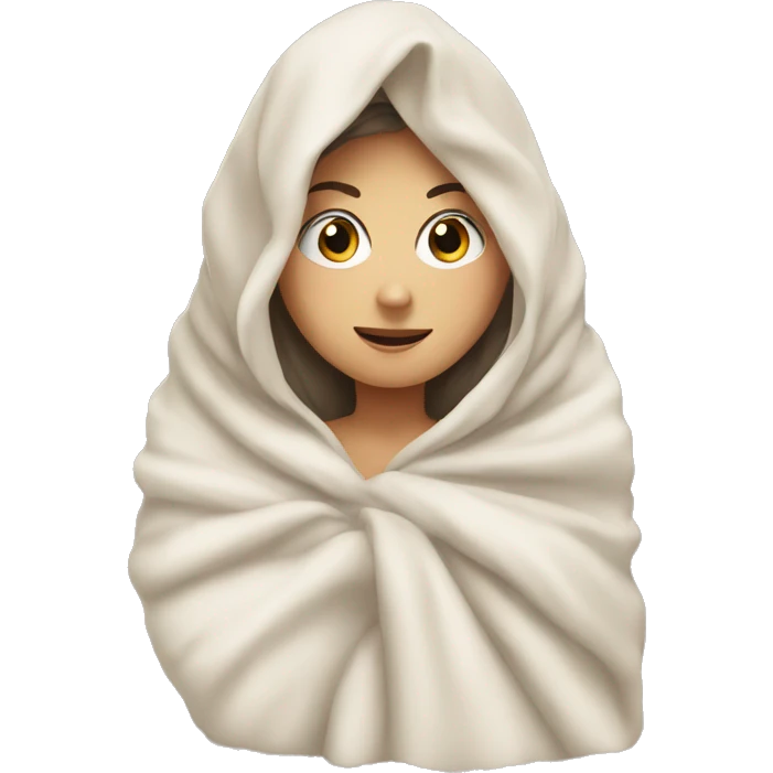 A white girl in a blanket emoji